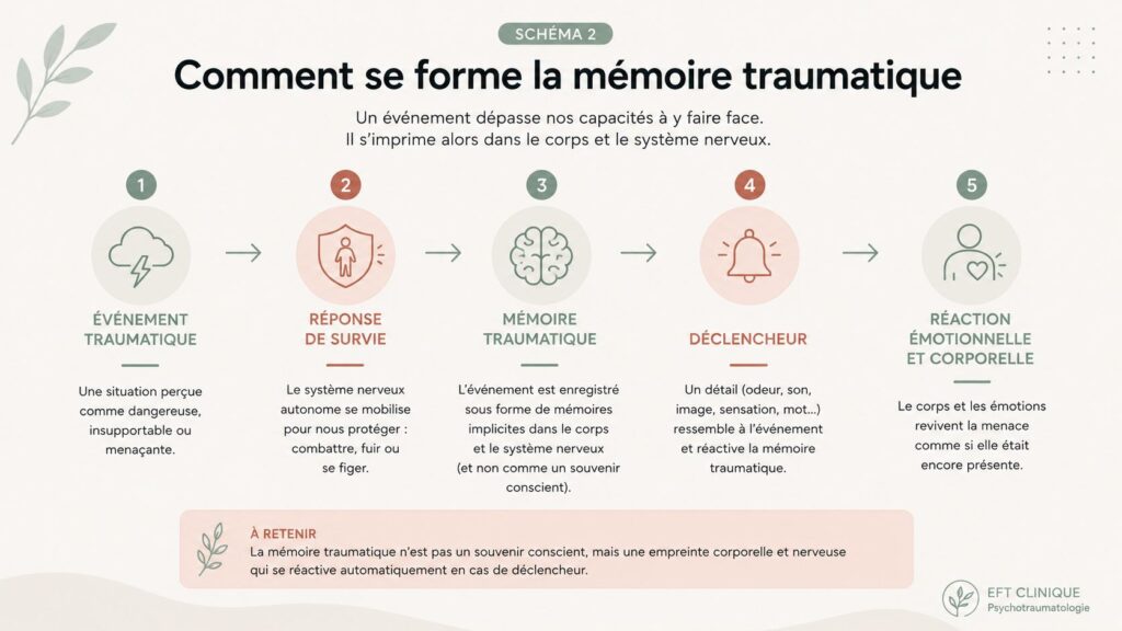 Schéma explicatif sur la mémoire traumatique.